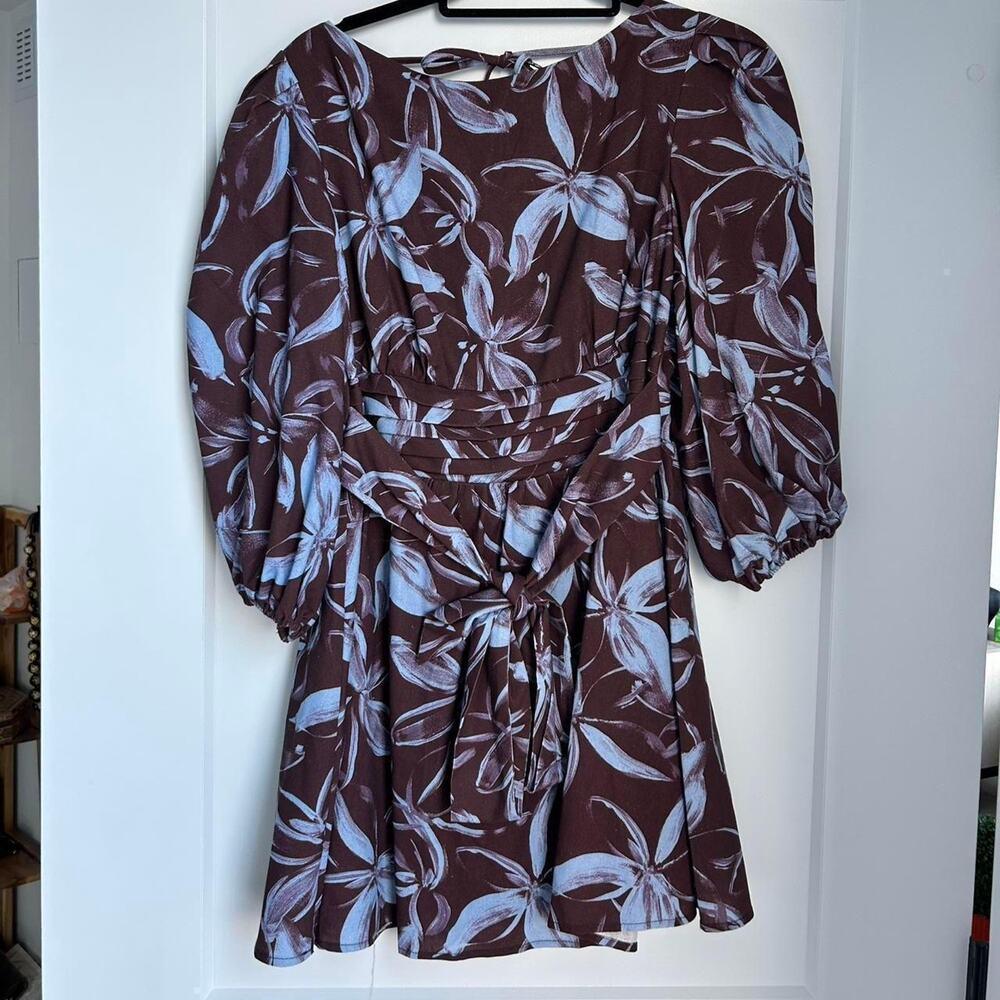 Peppermayo brown and blue floral